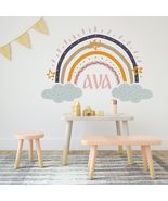 Colorful Rainbow Boho Wall Decals with Girls Name for Nursery Decor - Bo... - £77.58 GBP