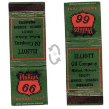 Vintage Matchbook Cover Eliot Oil Company Phillips 66 gas station Midland Mi 40s - £3.88 GBP