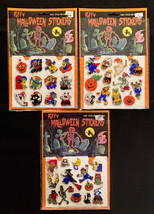 Vintage 1980s Puffy Halloween Stickers lot of 3 packages 38 stickers witch ghost - £25.50 GBP
