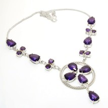 African Amethyst Gemstone Handmade Fashion Ethnic Necklace Jewelry 18&quot; S... - £8.17 GBP