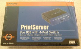 Cisco-Linksys PSUS4 PrintServer for USB with 4 Port Switch - $33.16