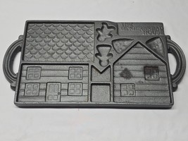 JOHN WRIGHT Cast Iron Gingerbread House Mold - Double Sided 1985  - NEVE... - $31.98