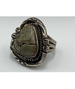 Vintage Rough Brute Look Natural Stone Ring Sterling 925 Silver Size 5 M... - £63.38 GBP