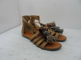 Caio Women&#39;s Slip-On Zip-Up Casual Flat Tassel Sandals Brown Size 8M - $21.37