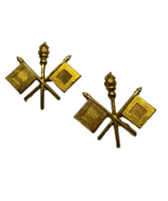 CIRCA 1900-1902, SIGNAL, ENLISTED, COAT COLLAR INSIGNIA, GILT, TEXTURED ... - $20.00