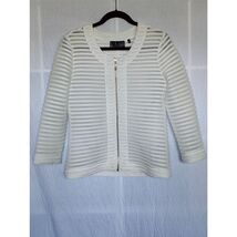 P Luca Milano Zip Mesh White Long Sleeve Jacket Top Sz Medium - $543.90 MXN