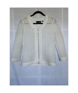 P Luca Milano Zip Mesh White Long Sleeve Jacket Top Sz Medium - $29.65