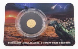 Isole Solomon 2021 Oro 0,5 Grammi Età Dei Dinosauri $10 Moneta Ankylosaurus - $209.74