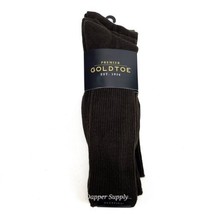 Gold Toe Premier Men&#39;s All Day Comfort Fluffies Brown Socks Sz 6-12.5  3 Pairs - £16.60 GBP