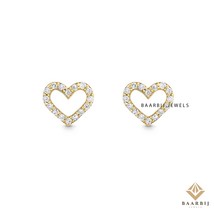 Wendy Diamond Open Heart Genuine Solid Gold earrings, Gold Earring For G... - $572.21 CAD