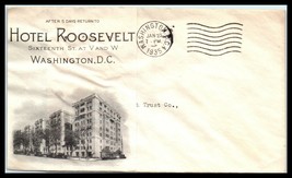 1935 US Cover - Hotel Roosevelt, Washington DC Q12 - £2.32 GBP
