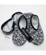 Snoozies Women&#39;s Travel Pouch Skinnies Model Floral Black &amp; White Med 7/8 - £13.37 GBP