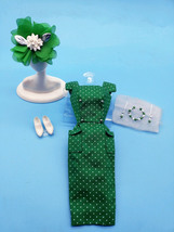 Vintage Barbie Bright Green Polka Dot Sheath Pure Mint! No Play! - £63.19 GBP