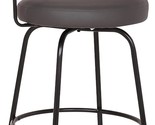 Armen Living Avalon Faux Leather Swivel Barstool, 26&quot; Counter Height, Gr... - $207.99