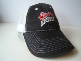 Coors Light Beer Hat Black White Snapback Trucker Cap - £11.86 GBP