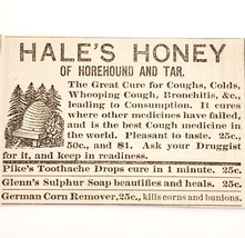 1886 Medical Hale&#39;s Honey Horehound Victorian Quack Medicine Advertisement - £8.63 GBP