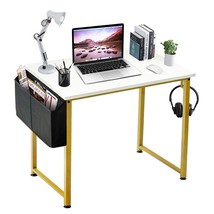 Small Computer Desk White Writing Table For Home Office Small Spaces 31 Inch Mod - £73.53 GBP