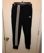 Adidas MUST HAVES 3-STRIPES Black &amp; White PANTS Womens SZ Small Joggers - £10.89 GBP