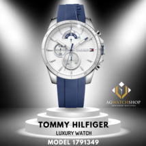 Orologio Tommy Hilfiger Uomo Quarzo Blu Cinturino Silicone Quadrante Bianco 4... - £93.71 GBP