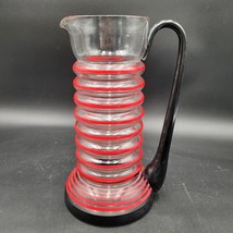 Rare Vintage c.1940 Dunbar &quot;Aramis&quot; Large Black Red Ringed Ribbed Glass ... - $59.39