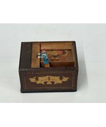 Vintage Inlaid Wooden Tambour Mechanical Pop Up Cigarette Box Dispenser ... - $45.00