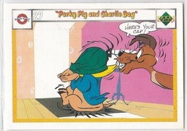 N) 1990 Upper Deck Looney Tunes Comic Ball Card #27/30 Porky Pig and Charlie Dog - £1.53 GBP