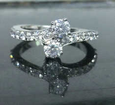 Forever Together 2.35Ct Simulated Diamond Engagement Ring 14K White Gold Size 5 - £195.62 GBP