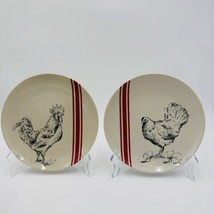 Rare Creative Co-op M.Chad Barrett Chicken/Rooster salad Plates 8” 2 Pieces - £44.01 GBP