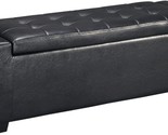 Black Contemporary Faux Leather Tufted Storage Bench With Lift Top From ... - $220.98