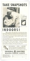 Print Ad General Electric Mazda Lamps for Babies 1935 2/3-Page Advertise... - $9.70