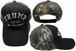 Trump 2024 No Bull$Hit Black W/ Real Tree Camo Back Embroidered Cap Hat - £18.71 GBP