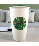 Starbucks 2014 White Green Gold Circle Ceramic 12 Oz Travel Coffee Tumbl... - $16.60 CAD