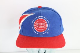 Vtg 90s Detroit Pistons Basketball Lightning Bolt Spell Out Snapback Hat Wool - $79.15