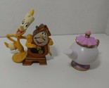Disney figures Beauty and the Beast Lumiere Cogsworth Mrs. Potts Set lot... - $8.90