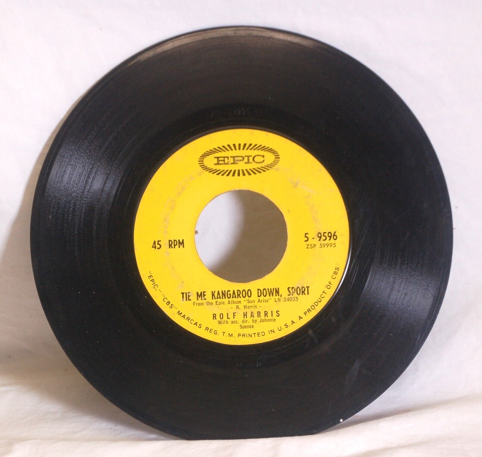 Rolf Harris 45 RPM Record Wall Art Tie Me Kangaroo Down Sport EPIC - $4.94