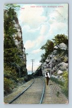 Deep Rock Cut Chicago Western Railroad Line Dubuque IA Iowa DB Postcard P12 - £8.34 GBP