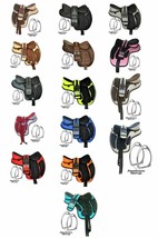 Handmade All purpose Synthetic Treeless Freemax English Saddle Multiple Color Op - £142.10 GBP