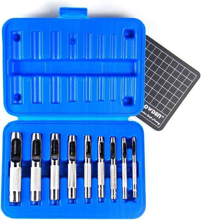 Owden 9 Pieces Hollow Punch Set (1/8&quot;-1/2&quot;) With A Free Cutting Mat, Lea... - $33.48