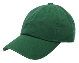 Hunter Green - Polo Style Cotton Baseball Cap Adjustable Washed Unisex - £14.73 GBP