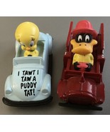 1988 ERTL Daffy Duck Fire Truck &amp;Tweety BirdWarner Bros WB Vintage Loone... - $48.30 CAD