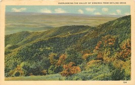 Linen Postcard VA L158 Overlooking the Valley Virginia from Skyline Drive As Is - £5.17 GBP