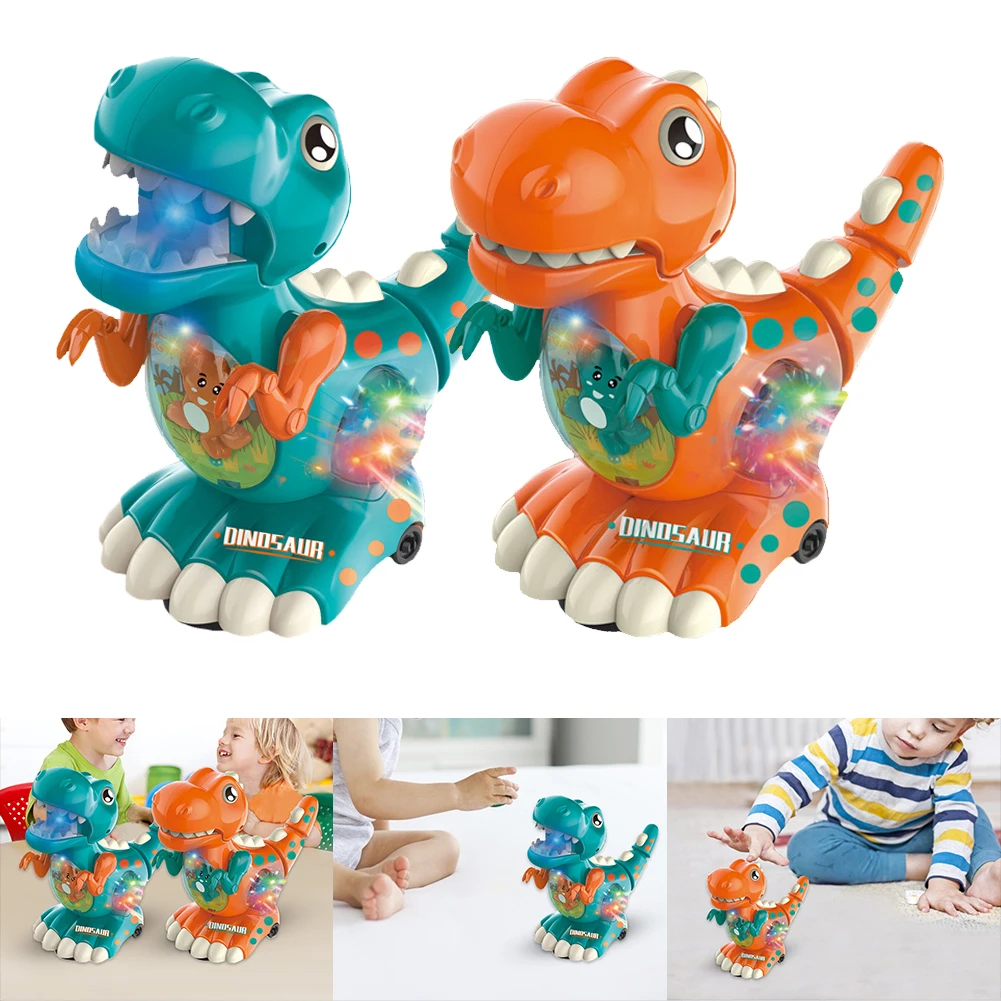 Crawling Walking Dinosaur Toys with LED Light Music Obstacle Avoidance Automatic - £9.36 GBP+