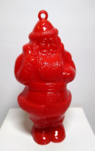 Santa Claus Christmas Ornament Vintage Red  Plastic Embossed Saint Nick 3.5&quot; - £25.02 GBP