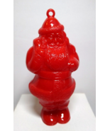 Santa Claus Christmas Ornament Vintage Red  Plastic Embossed Saint Nick ... - £25.02 GBP