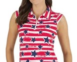 NWT Ladies IBKUL Americana II Navy Red Sleeveless Polo Shirt M &amp; XXL - £43.24 GBP