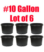 6pc #10 Trade Gallon Round Nursery Pots Plastic Dirt Grow Container Hydr... - $65.44