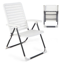 Patio Pp Folding Chair Adjustable Reclining 7-Level All-Weather Portable... - £77.27 GBP
