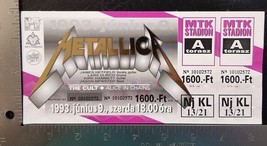 Metallica - Vintage June 9, 1993 Budapest Hungary Mint Whole Concert Ticket - £27.61 GBP