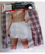 Two Roundtree and Yorke Knit 100% Cotton Full cut Boxers Size 42 Red &amp; Blue - $21.77 CAD