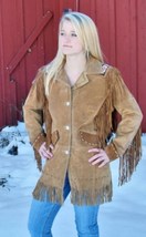 Exclusive Western Cowgirl Coat Suede Handmade Bead Fringed American Styl... - $89.87+